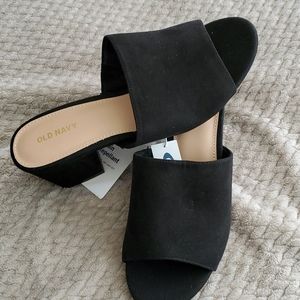 Block heel Mule suede Sandal